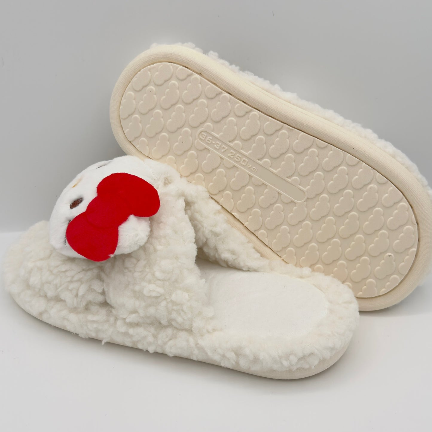 White Hello Kitty Fluffy Slippers