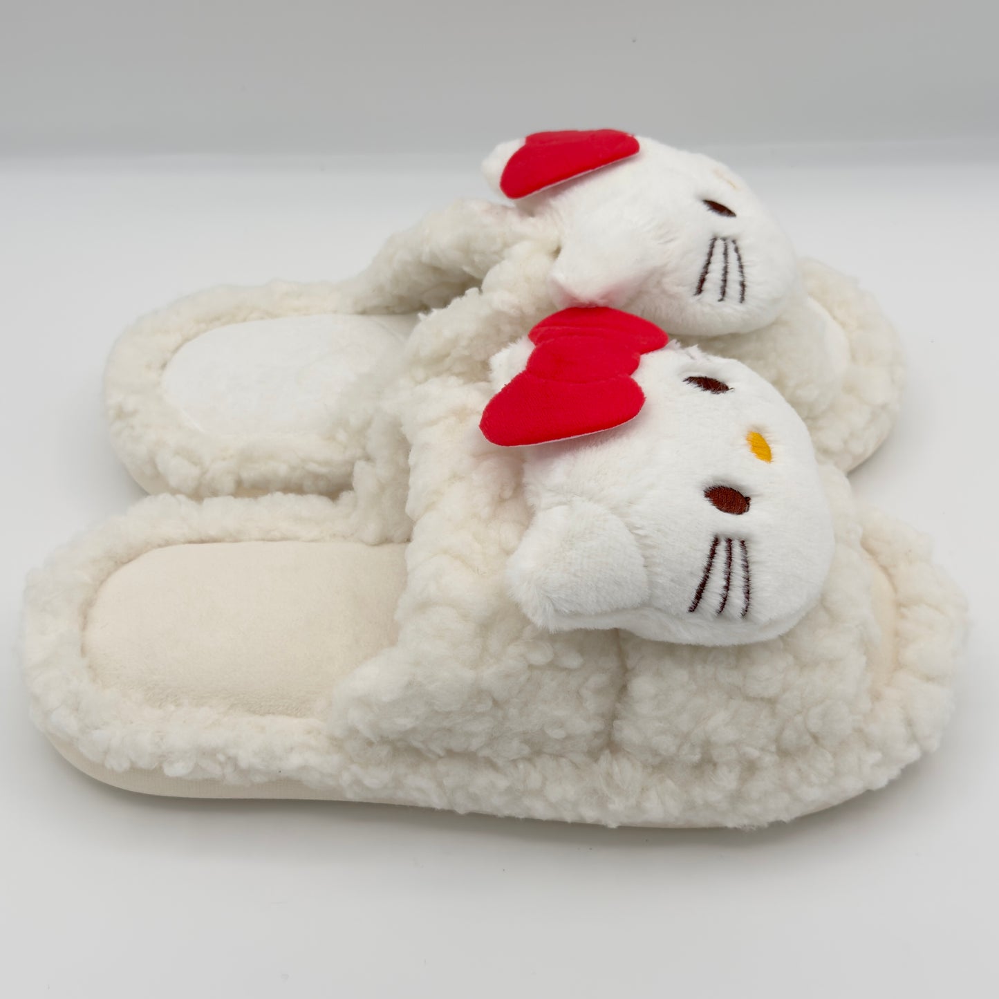 White Hello Kitty Fluffy Slippers