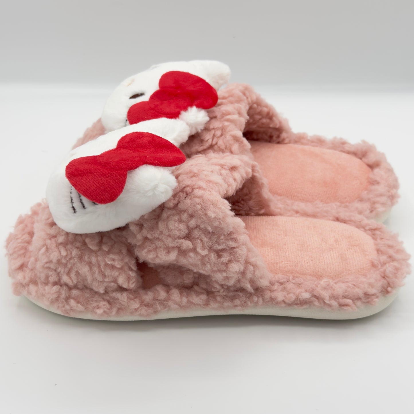 Pink Hello Kitty Fluffy Slippers