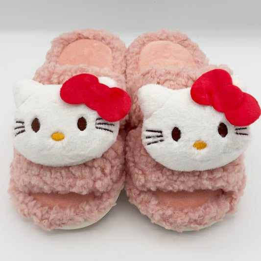 Pink Hello Kitty Fluffy Slippers